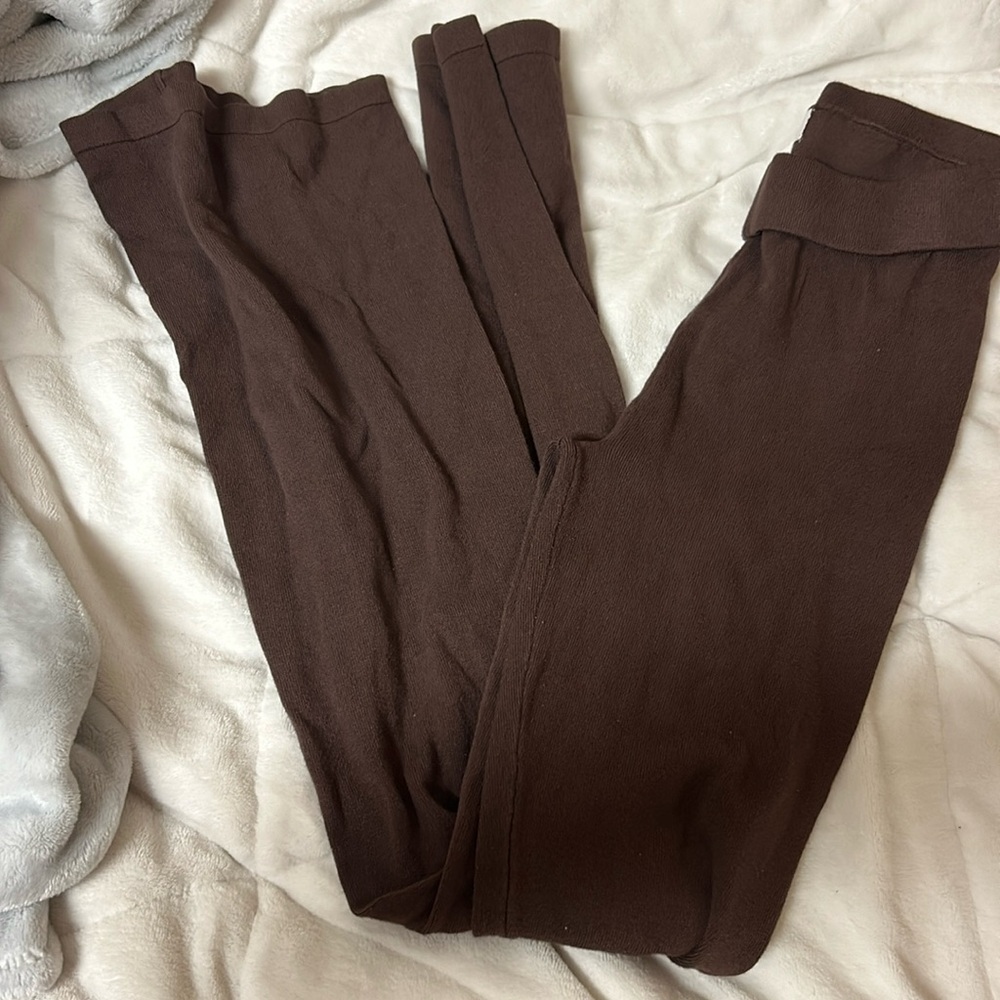 brown wide leg sweatpants